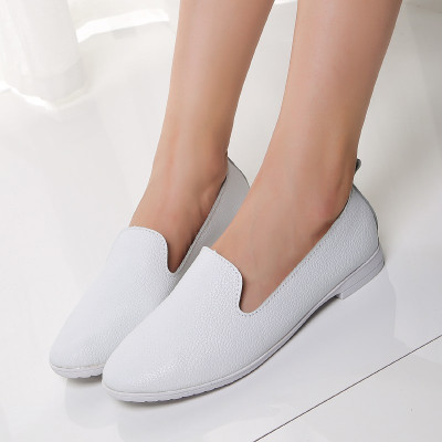 鑫恩尚 2016春季新款豆豆鞋女真皮平底护士小