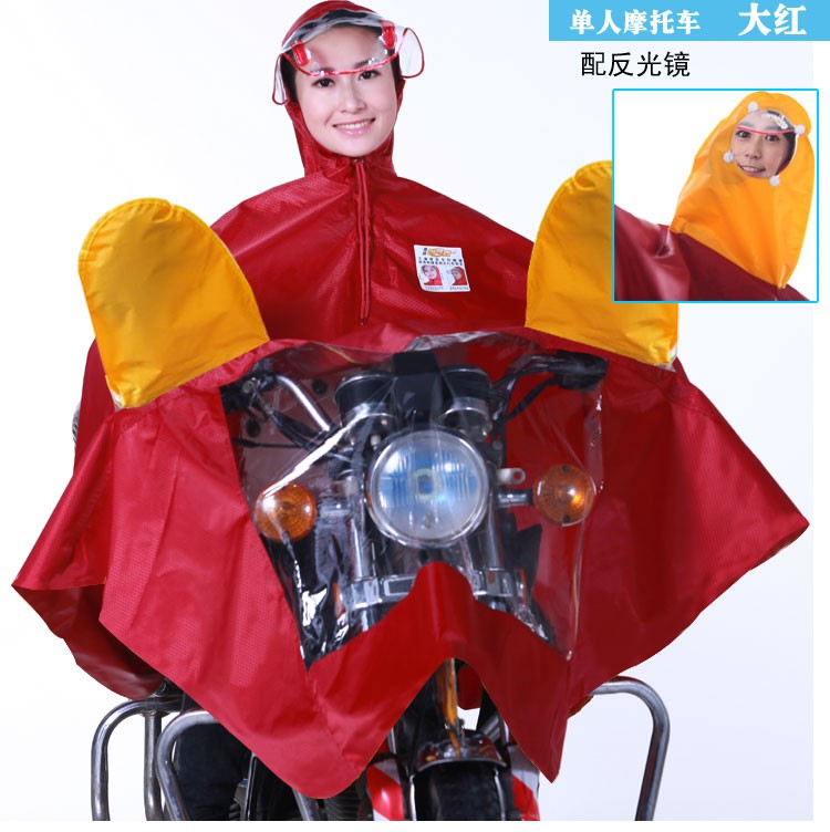 雨盛 头盔式帽檐电瓶车摩托车通用雨披 YS-838-XJ