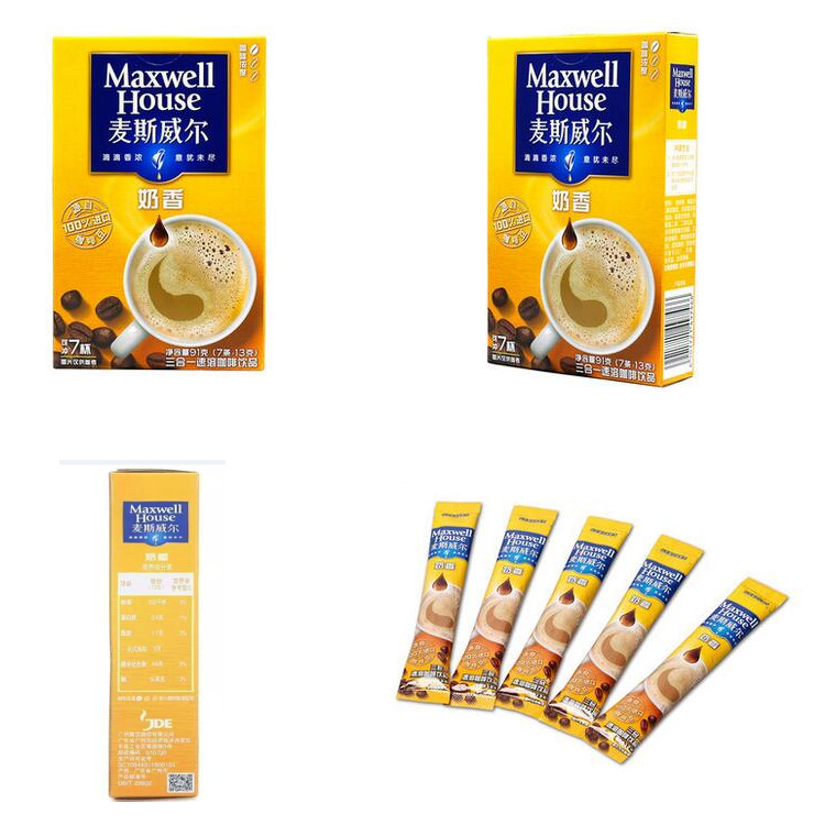 麦斯威尔 奶香速溶咖啡  91克（7条*13克）/盒