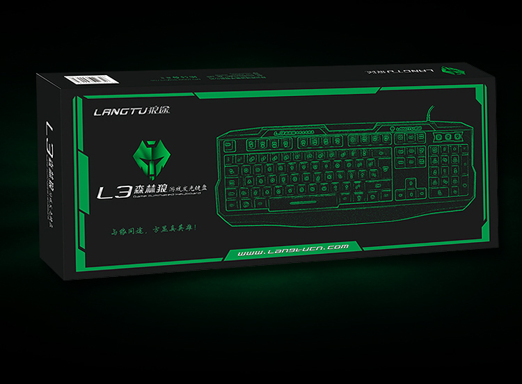 狼途（Langtu） 专业背光游戏键盘 L3森林狼 送专用键盘膜