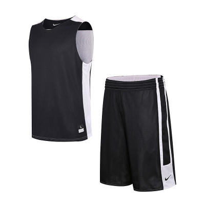 NIKE耐克男新款双面训练比赛篮球服T恤短裤套