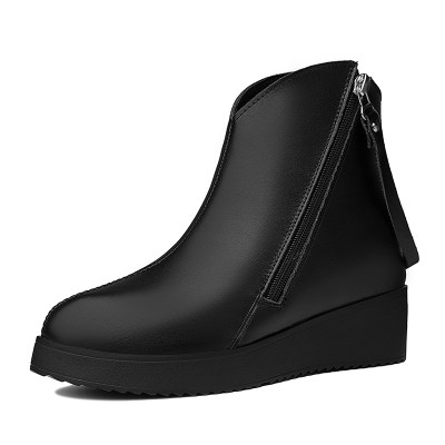 莫蕾蔻蕾2016冬季内增高女鞋切尔西靴英伦短