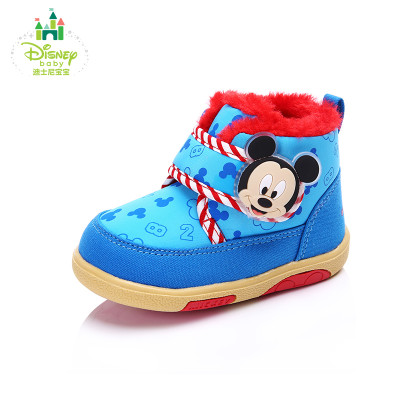 迪士尼宝宝鞋冬季棉鞋男童婴儿女童学步鞋加绒