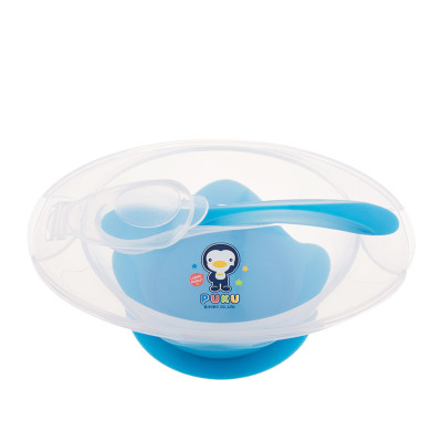 puku蓝色企鹅儿童餐具套装吸盘碗儿童碗婴儿