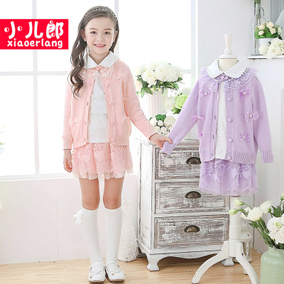 小儿郎秋冬新款童装女童潮儿童套装裙中大童长