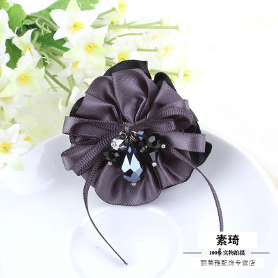 素琦韩版手工花高档胸花饰品韩版镶珠缎带胸花