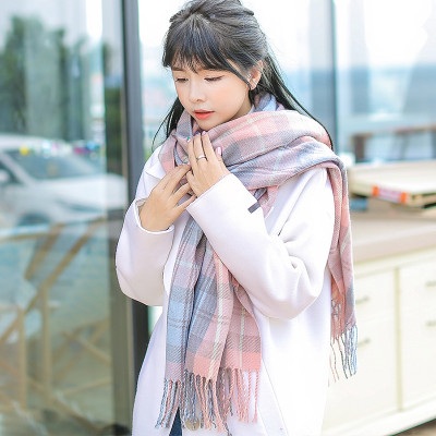TAOYEE 格子围巾女冬季韩版百搭学生针织日