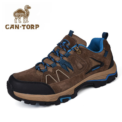 肯拓普骆驼运动鞋男户外运动网绒牛皮跑步鞋减