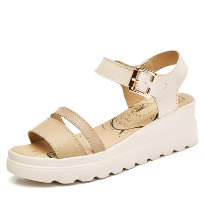 拉普菲·莫利亚2017夏季新款休闲厚底坡跟凉