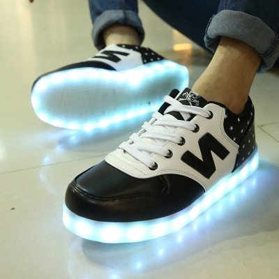 莱拉德 秋冬新款发光鞋男USB充电LED灯光鞋