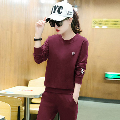 秋新款时尚韩版印花大码学生休闲女式运动服套