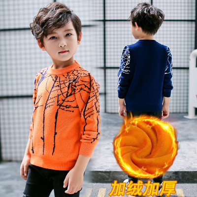 笛钰 男童加绒毛衣加绒加厚2017新款保暖中大
