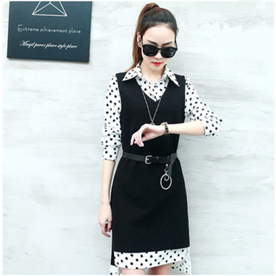 sexemara 连衣裙女春装新款2017时尚两件套长