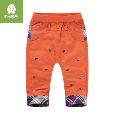 singbail 春款童装男宝宝裤子儿童可开档长裤0