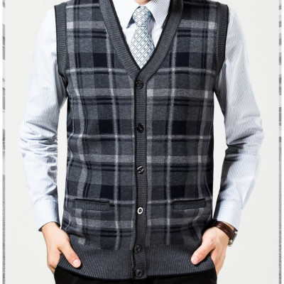 ATTLEE 中老年男士羊毛开衫爸爸装针织衫外套