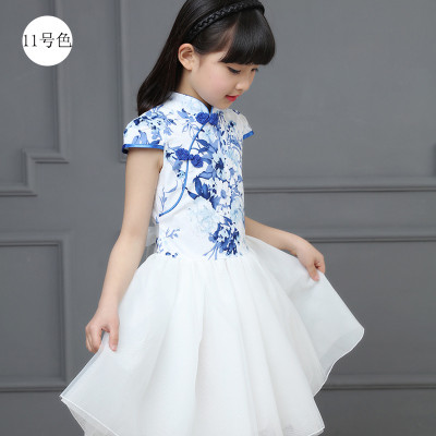 瑷诺主题童装女童中大童连衣裙子2017夏季新