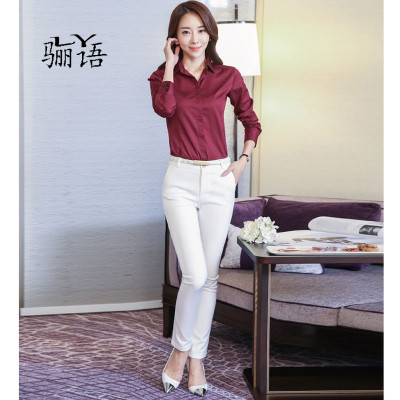 骊语 2017休闲裤长裤女春季修身显瘦女士小脚