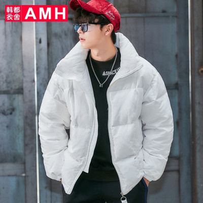 AMH男装韩版2017冬季新款青年宽松白鸭绒立