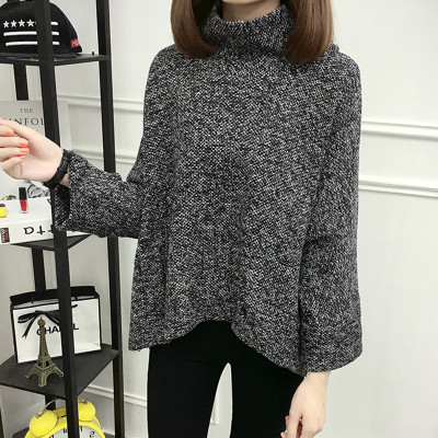 彤芭啦 2017秋冬新款蝙蝠衫半高领打底针织衫