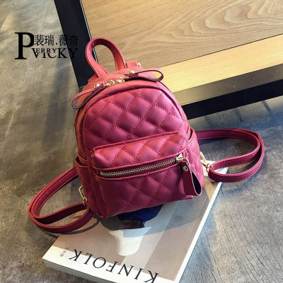 Perry vicky女式双肩包2017新款韩版时尚休闲菱