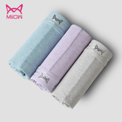 猫人男士内裤男平角裤纯棉底裤透气冰丝性感青