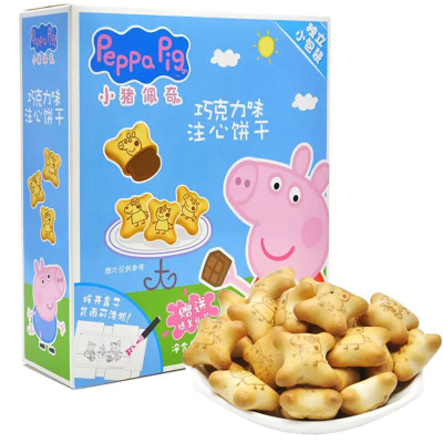 小猪佩奇 巧克力味注心饼干 160g\/盒