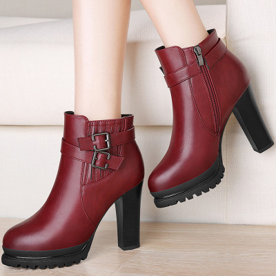 百年纪念1317短靴女新款潮女鞋子高跟鞋秋冬