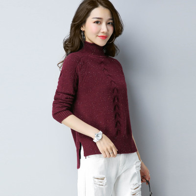 酷比兔 秋冬短款毛衣 新款时尚麻花编织女士针