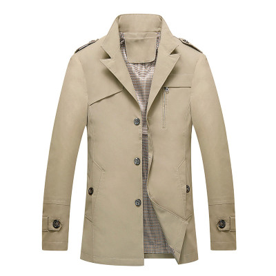 木笛男装春季新款风衣男士修身外套商务休闲中