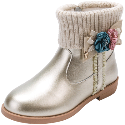 7D6149富罗迷童鞋女童短靴2017冬季新款真皮
