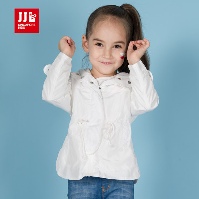 季季乐童装2017年秋季新款女童时尚连帽外套