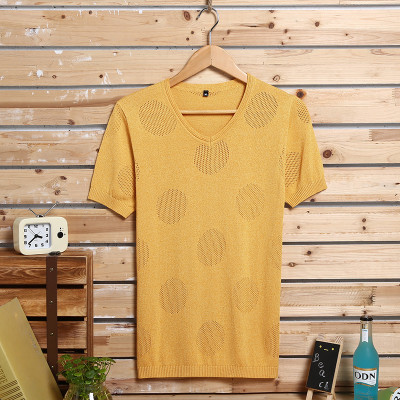 符号公社 2016夏季男装半袖毛衣线衫薄款冰丝