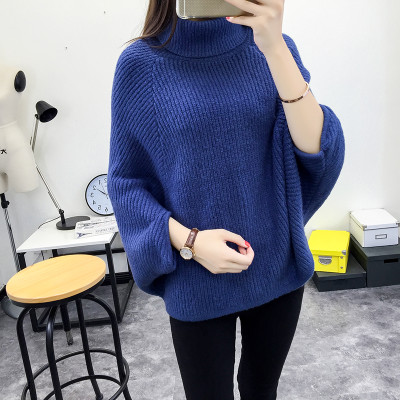 南极人女装秋冬时尚拉毛斗篷宽松女毛衣潮16