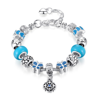 Danilove 精品琉璃珠手链 女 古银 diy大孔珠猫