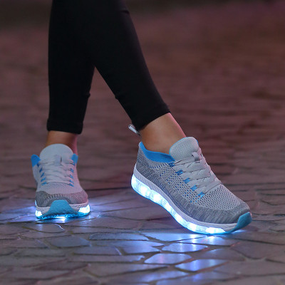 季发光鞋男女情侣充电LED七彩灯荧光鞋运动鬼