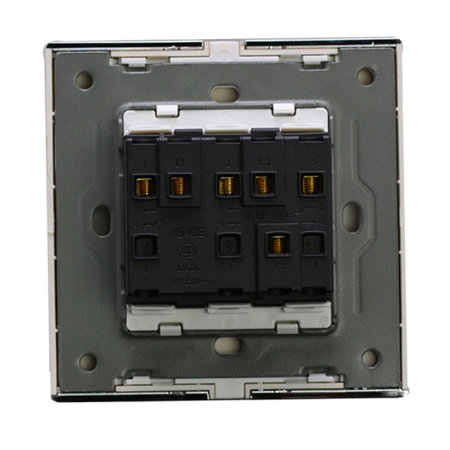 龙胜q3 三开单控开关香槟金墙壁开关插座面板开关电源开关正品