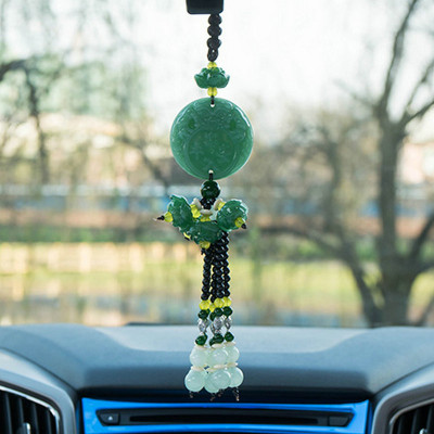 汽车挂件 貔貅车挂 绿玉 出入平安 玉莲花 藏银六鱼吊坠 六六玉珠怎么