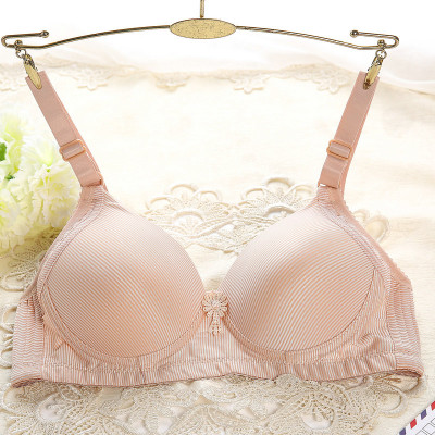 艾薇莉特条纹无钢托收副乳透气吸汗舒适光面一片式调整型内衣文胸2320