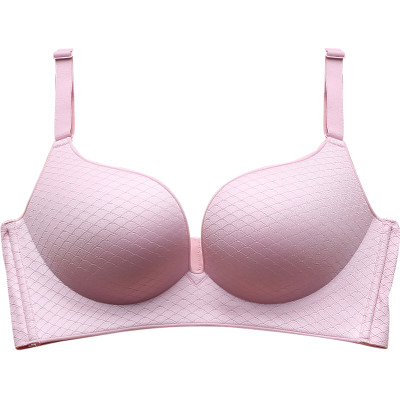 绿嘉新款美人鱼系列无钢圈文胸聚拢调整型光面纯色性感内衣胸罩wx7002