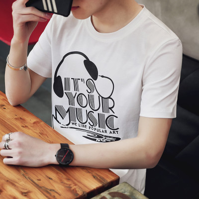 丹杰仕夏季新款男士短袖时尚修身圆领印花短袖男t恤潮男短袖jc怎么样