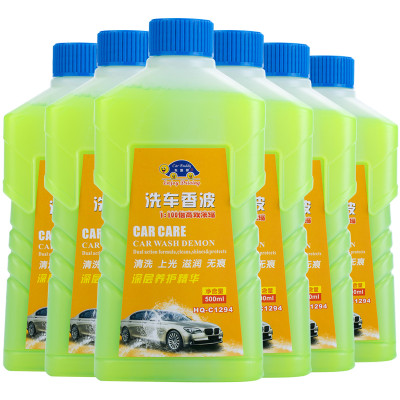 車旅伴 濃縮型洗車香波 泡沫洗車液 車身泡沫清洗劑 中性 500ml 6瓶裝