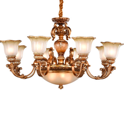 美吉特欧式吊灯复古客厅灯具大气别墅吊灯合金卧室吊灯餐厅灯树脂灯饰