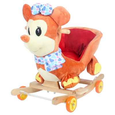 可爱布丁 卡通音乐动物款两用儿童摇摇马 木马 摇摇车 婴儿玩具周岁