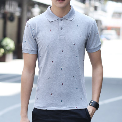 哈兰井polo衫短袖男翻领夏季半截袖t恤韩版潮流夏天薄款有领修身潮sj